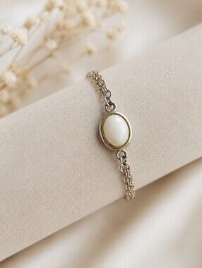 FREE WITH PURCHASE Vintage Old Money White Stone Double-Chain Women's Bracelet